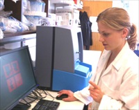 Michelle Levene, a PhD student of the Clinical Sciences Division at St Georges uses the NanoSight LM10 NTA system