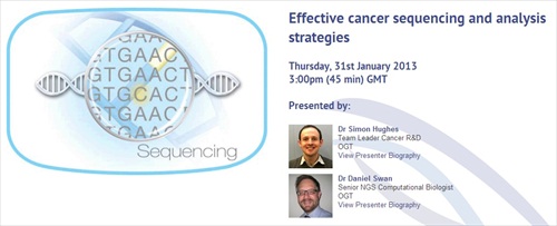 OGT to hold live webinar on NGS and data analysis strategies for cancer research