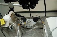 The Linkam LTS420 used in the Opto-Mechanics and Physical Reliability Lab at SUNY Binghamton