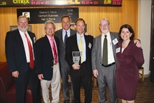 John Boutin, Publisher of Vermont Business Magazine; Adam Alpert, Vice President of BioTek Instruments; Vermont Governor Peter Shumlin; Briar Alpert, President of BioTek Instruments; Larry Shirland, Interim Dean, School of Business Administration, University of Vermont; Betsy Bishop, President of Vermont Chamber of Commerce.
