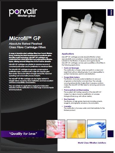 Porvair Filtration Microfil GP