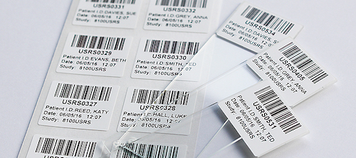 CILS 8100-USRS label material printed with a CILS RRD grade thermal transfer printing ribbon
